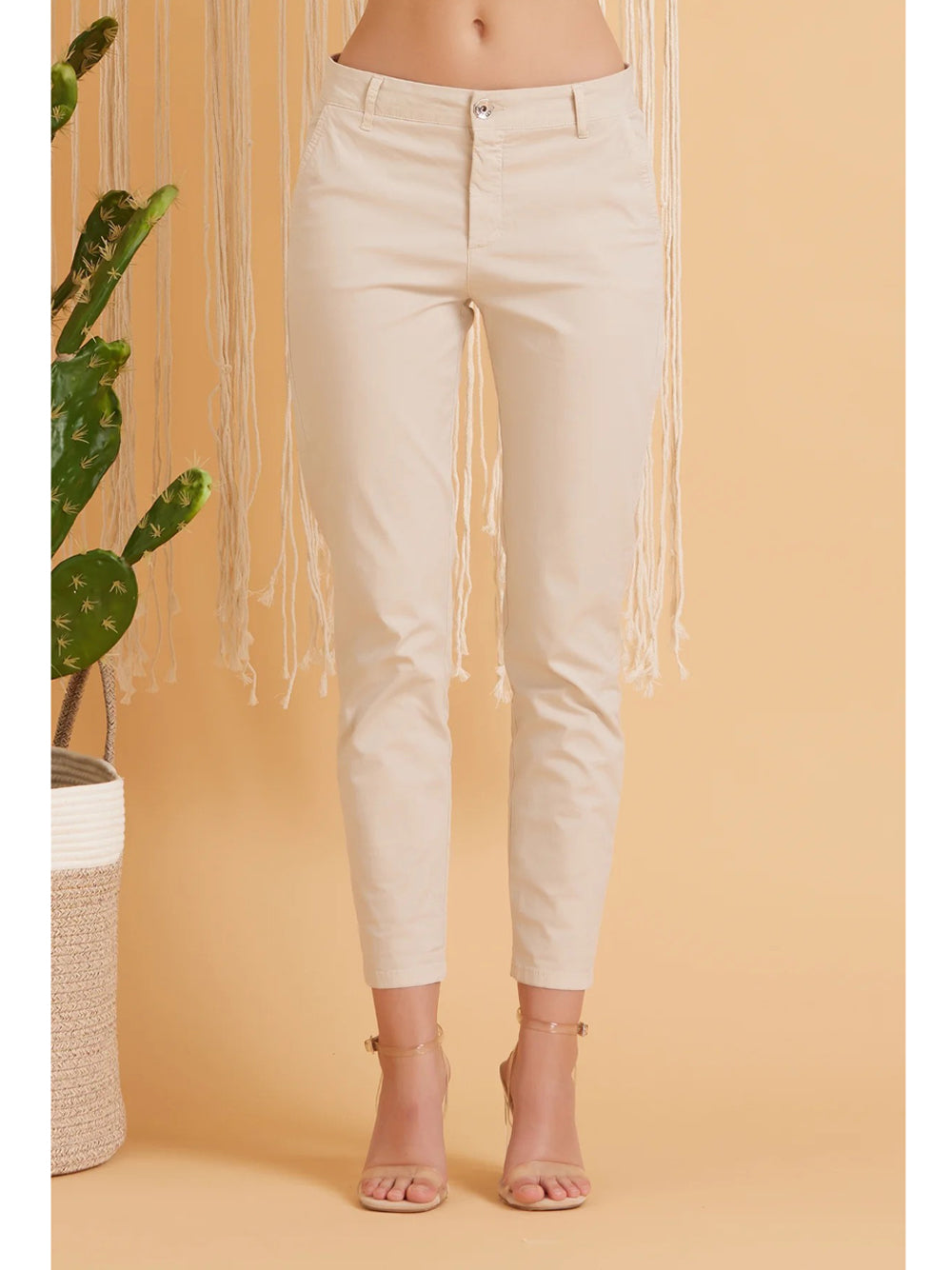 Pantalone Chino Take Two da Donna - Beige