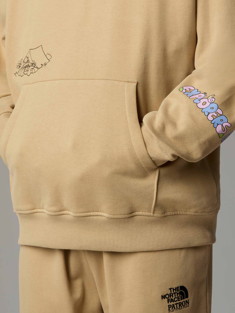 Felpa Cappuccio The North Face da Uomo - Beige