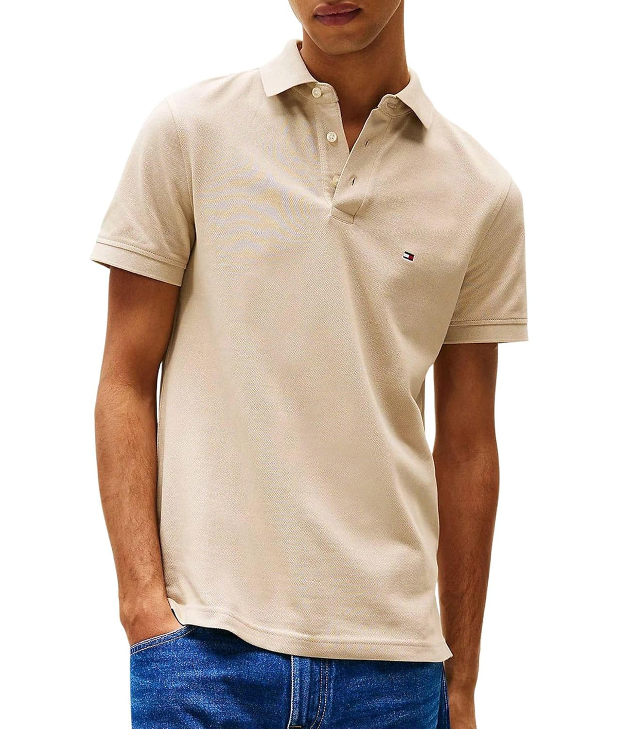 Tommy Hilfiger Polo M/C Uomo Mod. MW0MW017771 RBT Corda Marrone