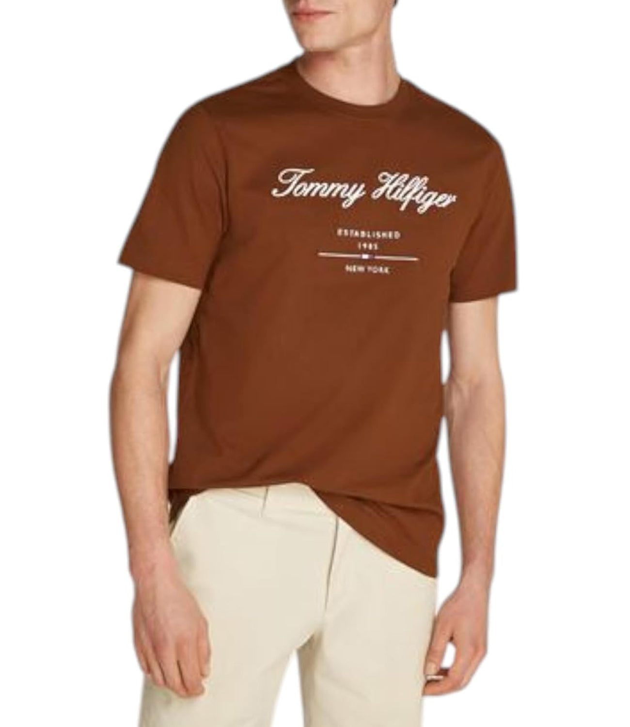 Tommy Hilfiger T-shirt Uomo Mod. MW0MW33691 GUA Moro Marrone