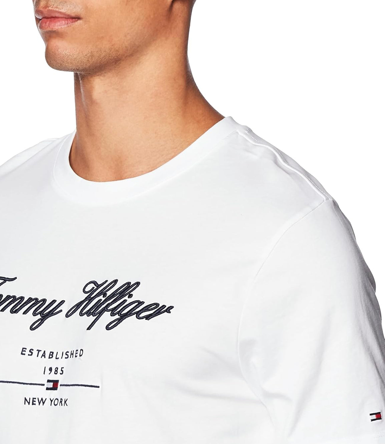 Tommy Hilfiger T-shirt Uomo Mod. MW0MW33691 YBR White Bianco