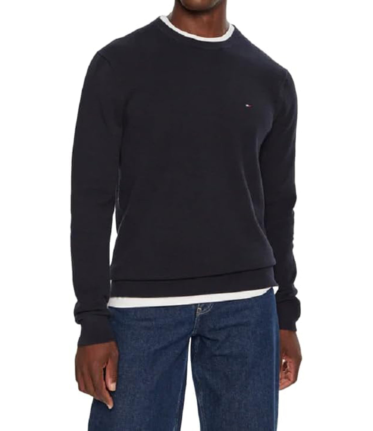 Tommy Hilfiger Maglione Girocollo Uomo Mod. MW0MW36347 DV5 Celeste Blu
