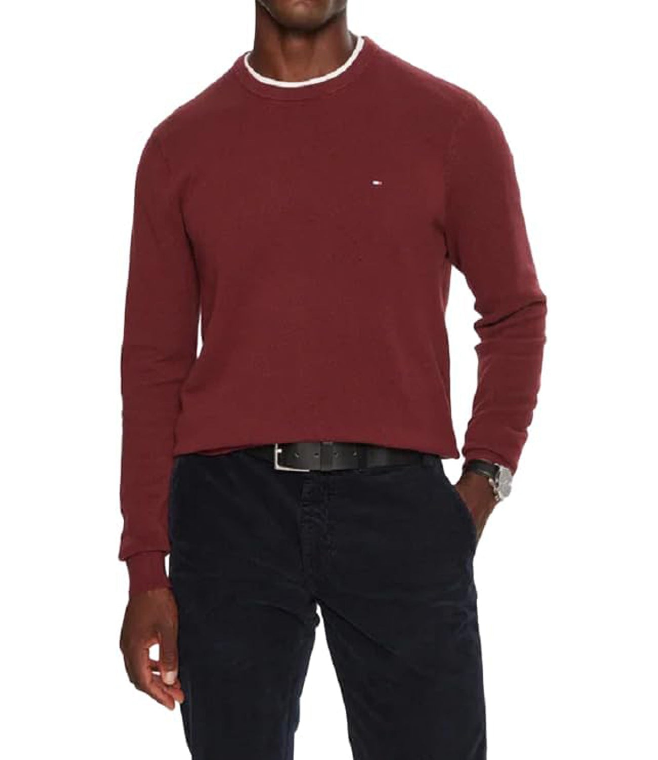Tommy Hilfiger Maglione Girocollo Uomo Mod. MW0MW36347 DV5 Celeste Blu