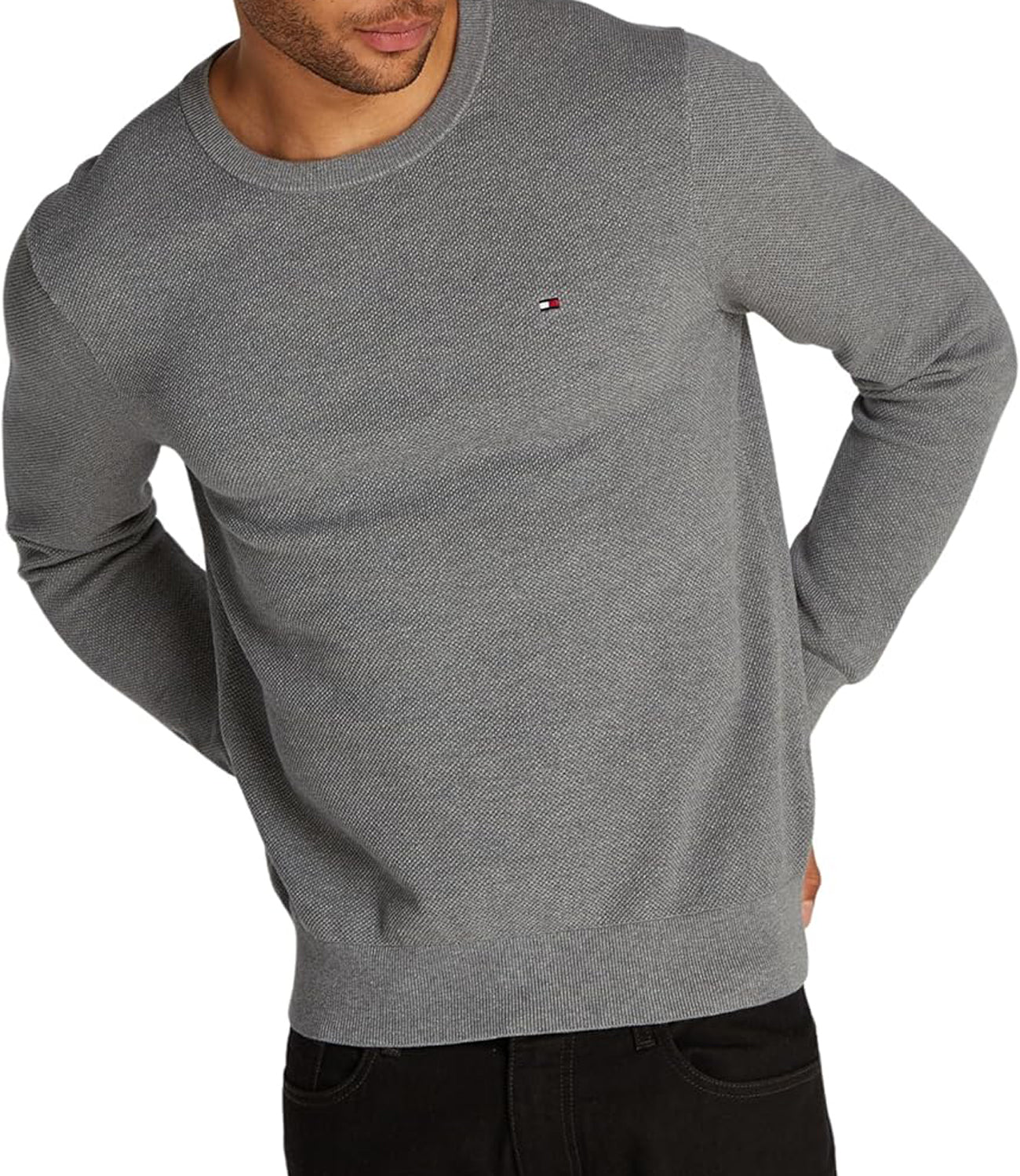 Tommy Hilfiger Maglione Girocollo Uomo Mod. MW0MW36347 P91 Grigio