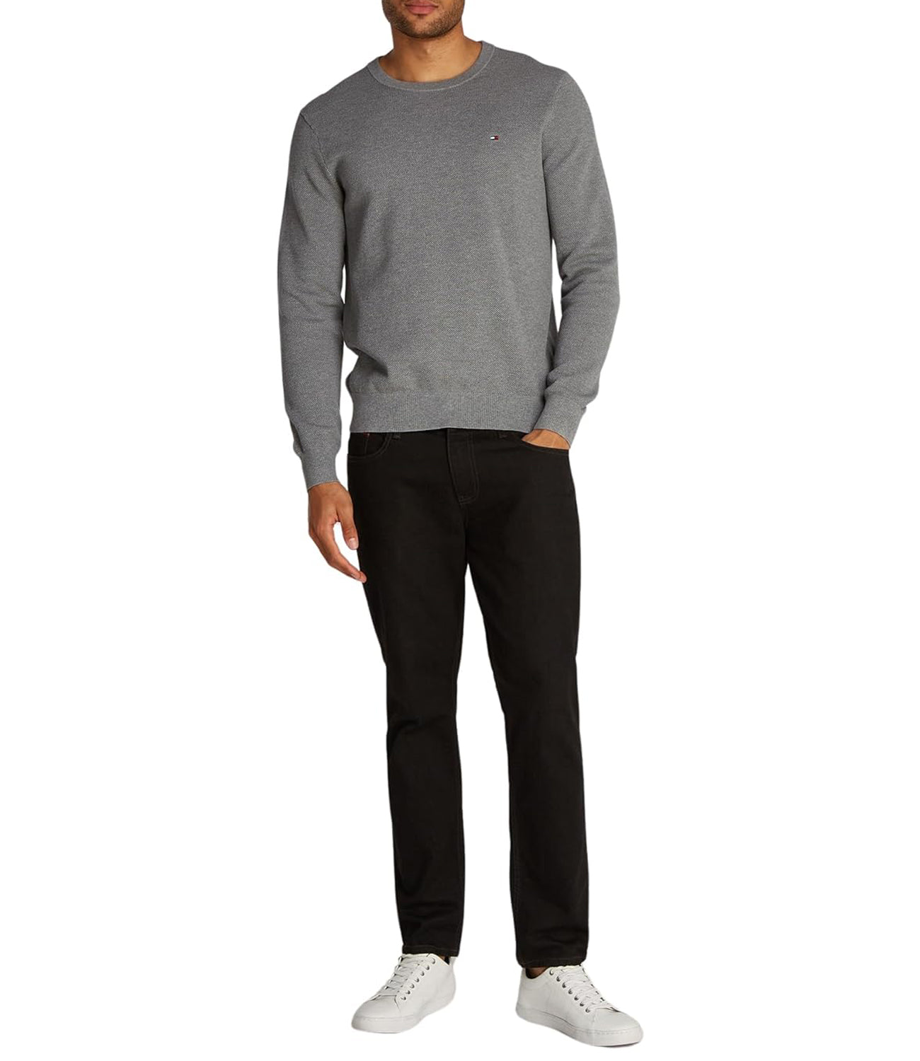 Tommy Hilfiger Maglione Girocollo Uomo Mod. MW0MW36347 P91 Grigio
