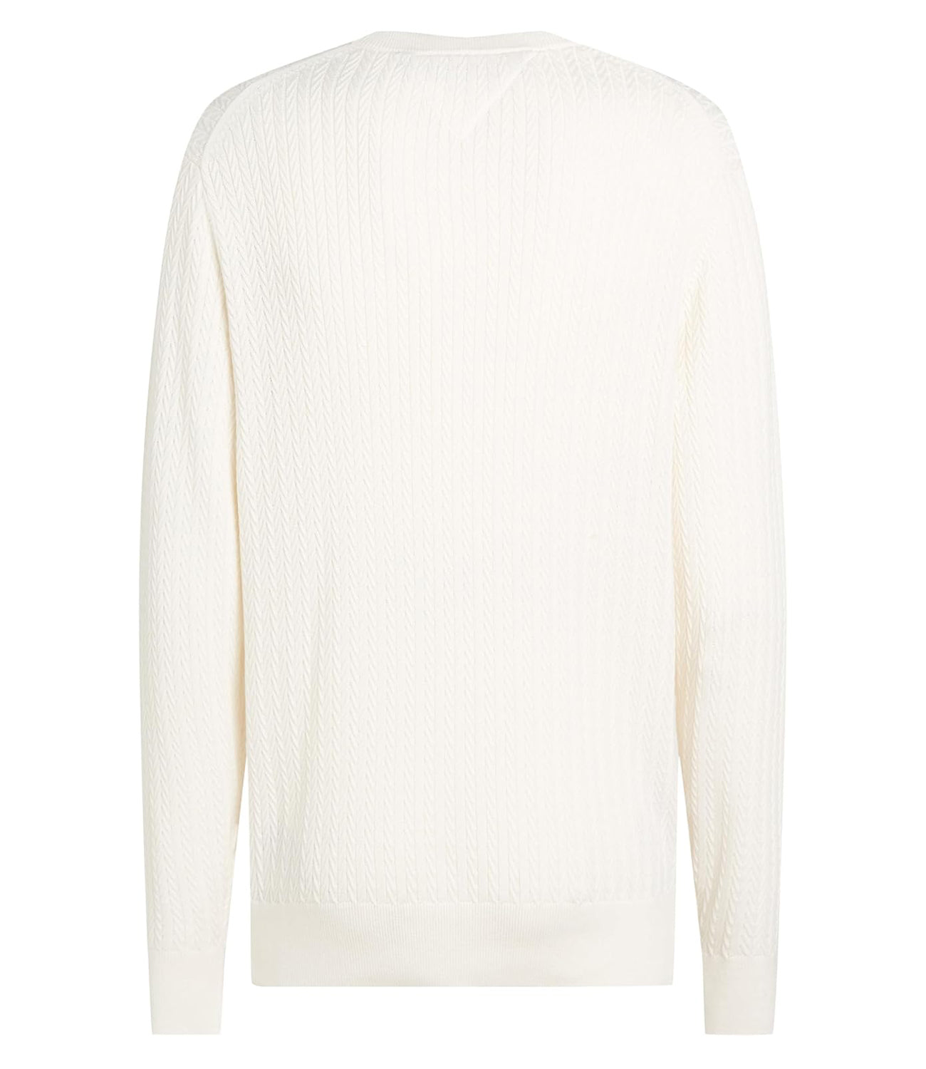 Tommy Hilfiger Maglione Girocollo Uomo Mod. MW0MW37400 ZOO White Bianco