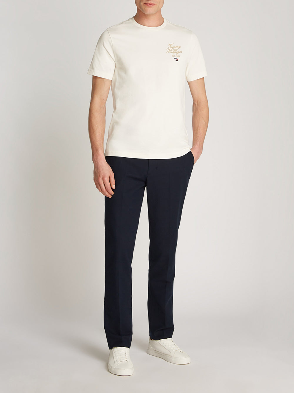 Tommy Hilfiger T-shirt Uomo Mod. MW0MW38334 ZOO WHITE Bianco