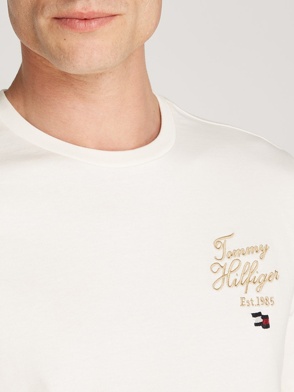 Tommy Hilfiger T-shirt Uomo Mod. MW0MW38334 ZOO WHITE Bianco