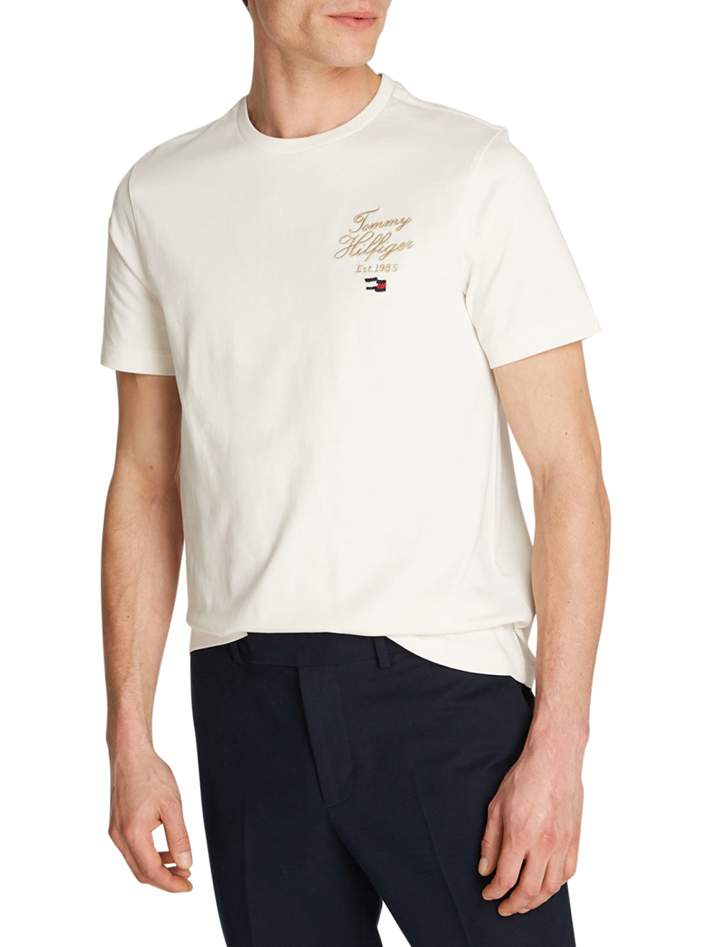 Tommy Hilfiger T-shirt Uomo Mod. MW0MW38334 ZOO WHITE Bianco