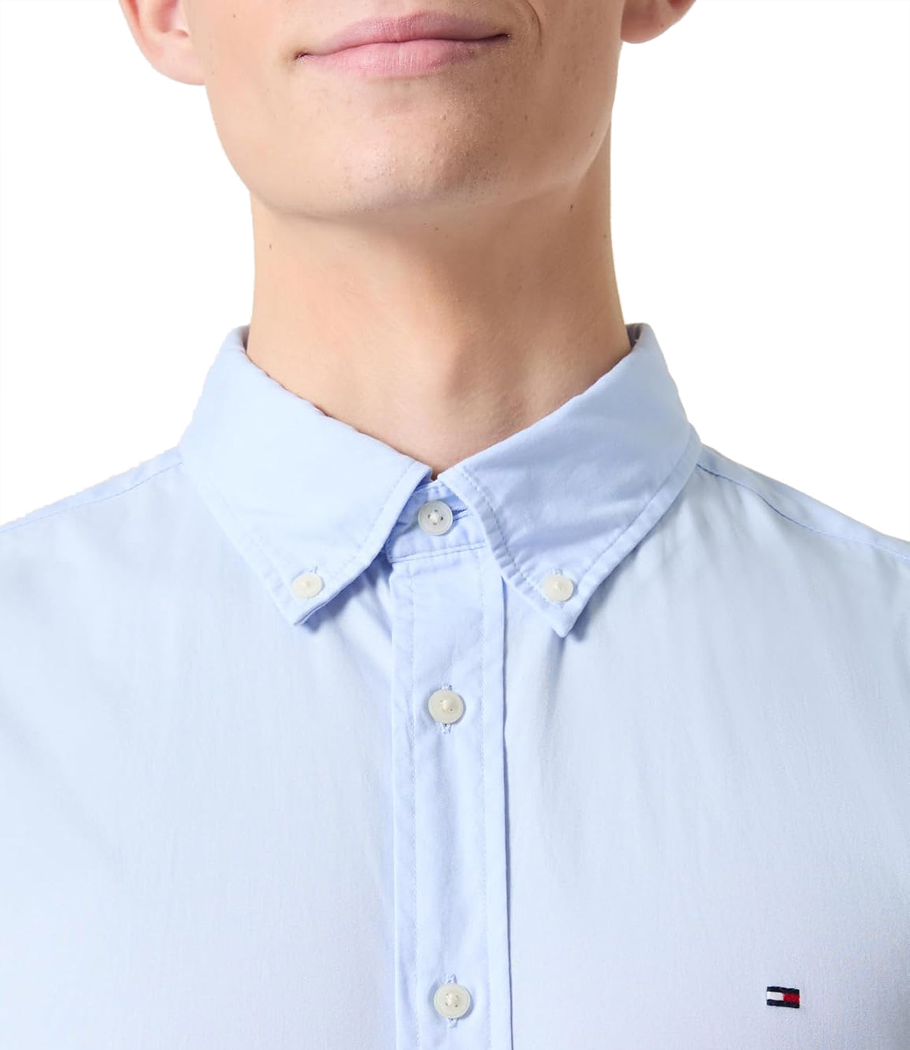 Tommy Hilfiger Camicia Maniche Lunghe Uomo Mod. MW0MW39988 C3Q Celeste Blu