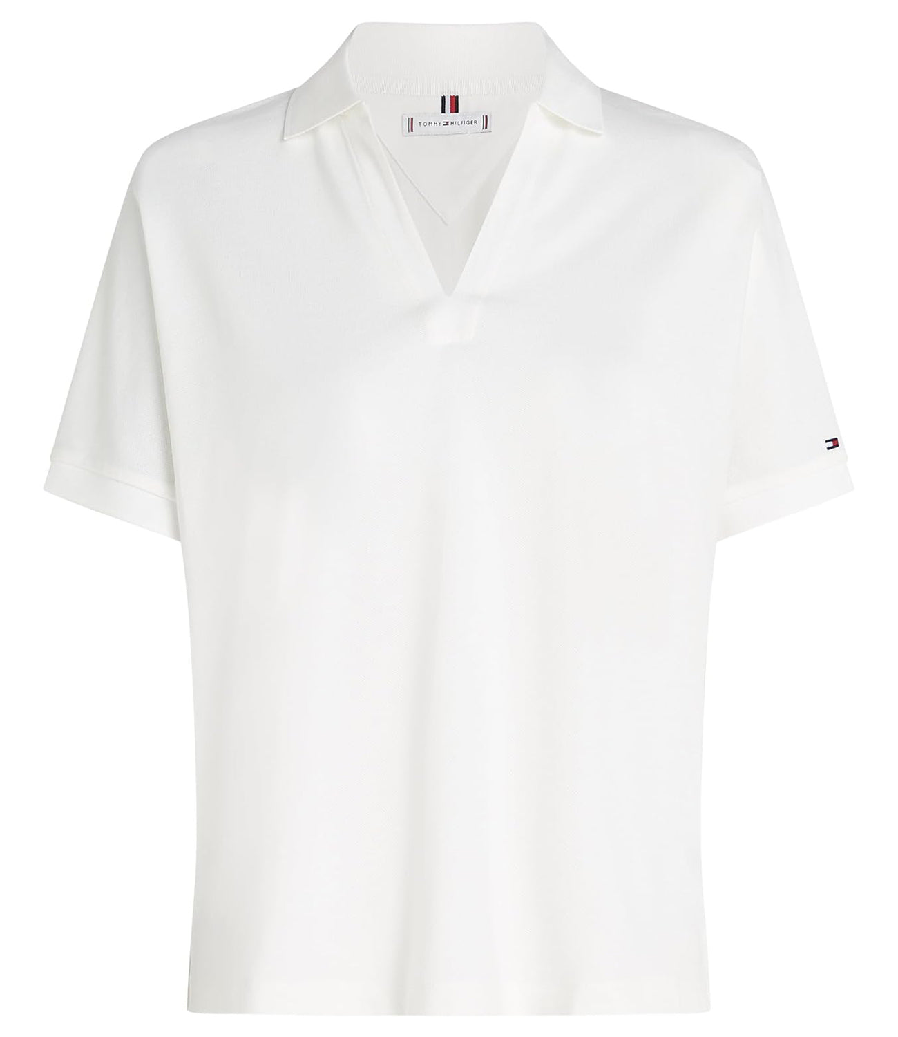 Tommy Hilfiger Polo Manica Corta Donna Mod. WW0WW44512 YBL Bianco