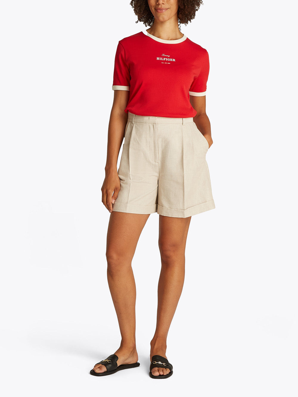 Tommy Hilfiger Short Donna Mod. WW0WW44767 LINO ACI Beige
