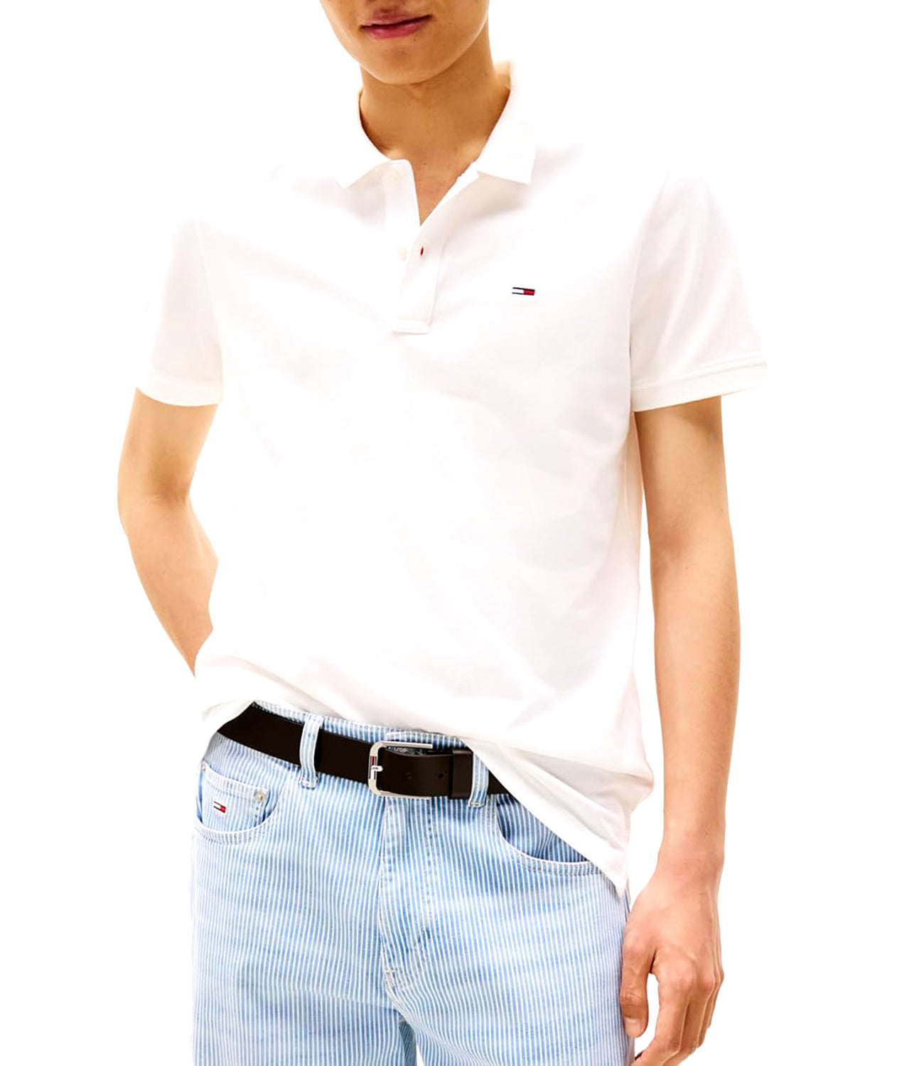 Tommy Hilfiger Tommy Hilfiger Polo M/C Uomo Mod. DM0DM20676 YBL Bianco