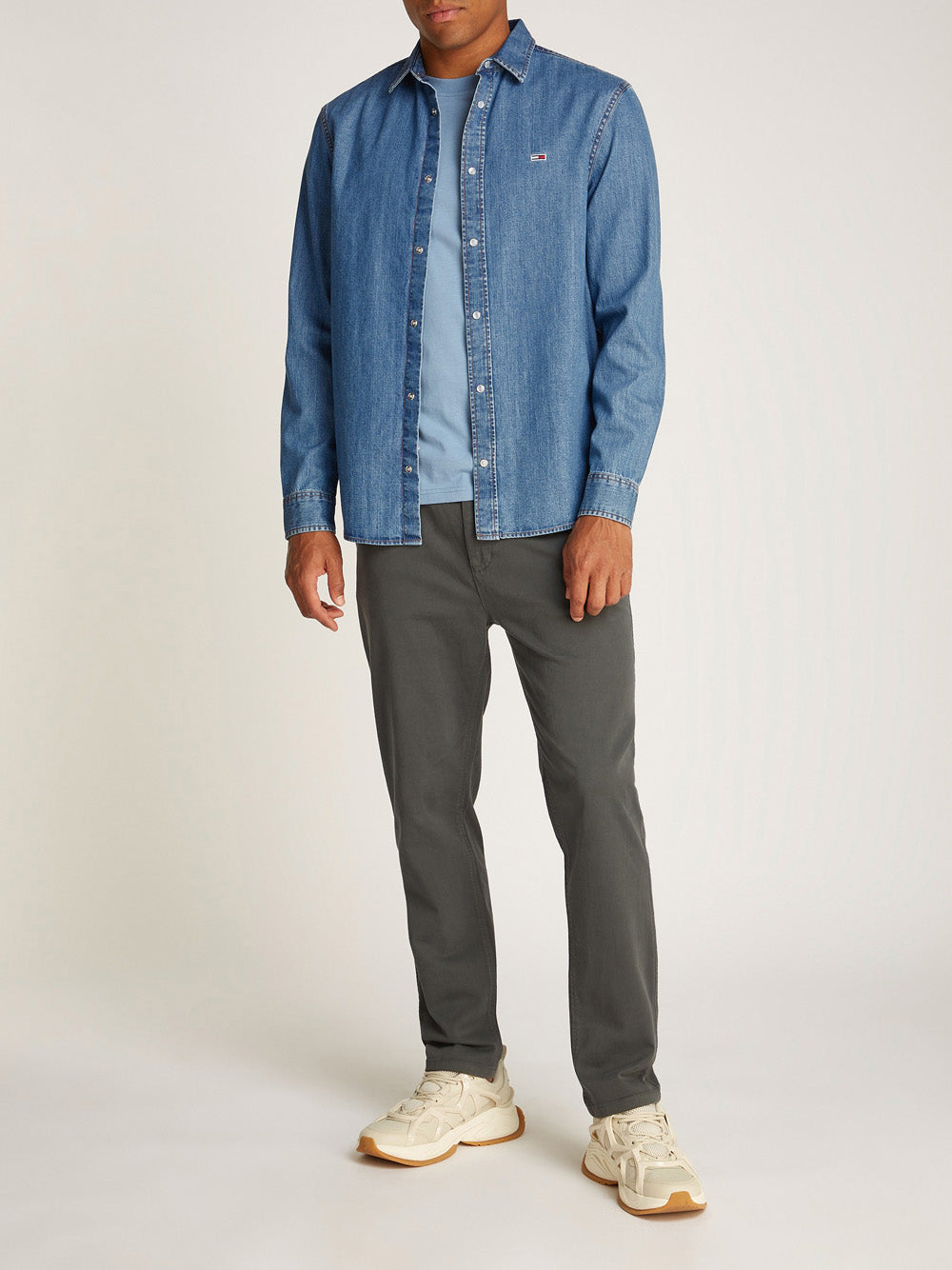 Tommy Hilfiger Tommy Hilfiger Camicia Manica Lunga Uomo Mod. DM0DM21102 1A5 DENIM Blu