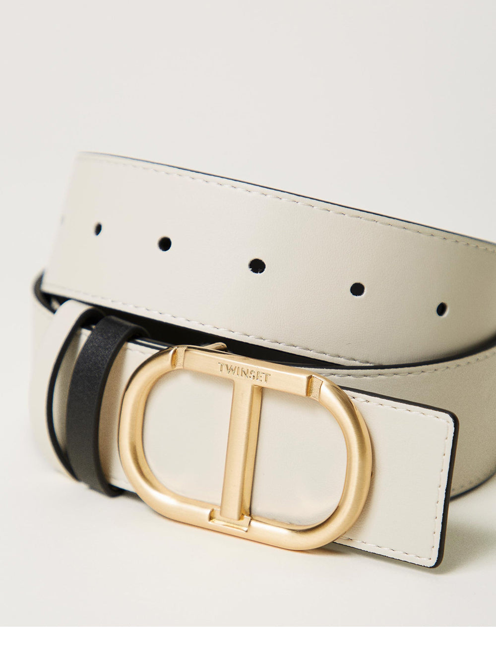 Cintura Twin Set Reversibile da Donna - Nero