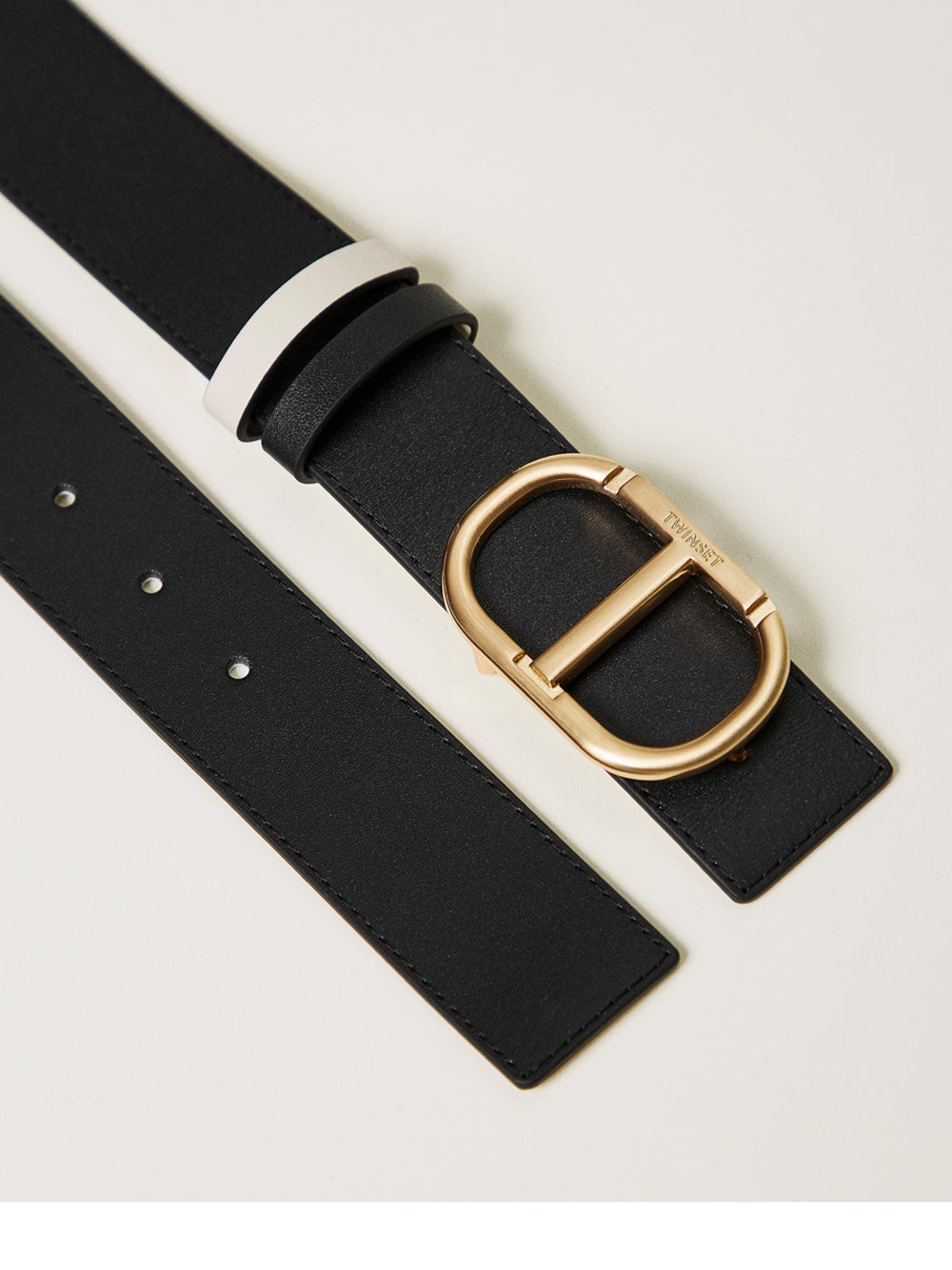 Cintura Twin Set Reversibile da Donna - Nero