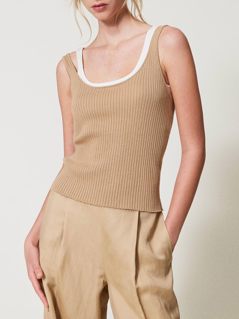 Top Twin Set da Donna - Beige