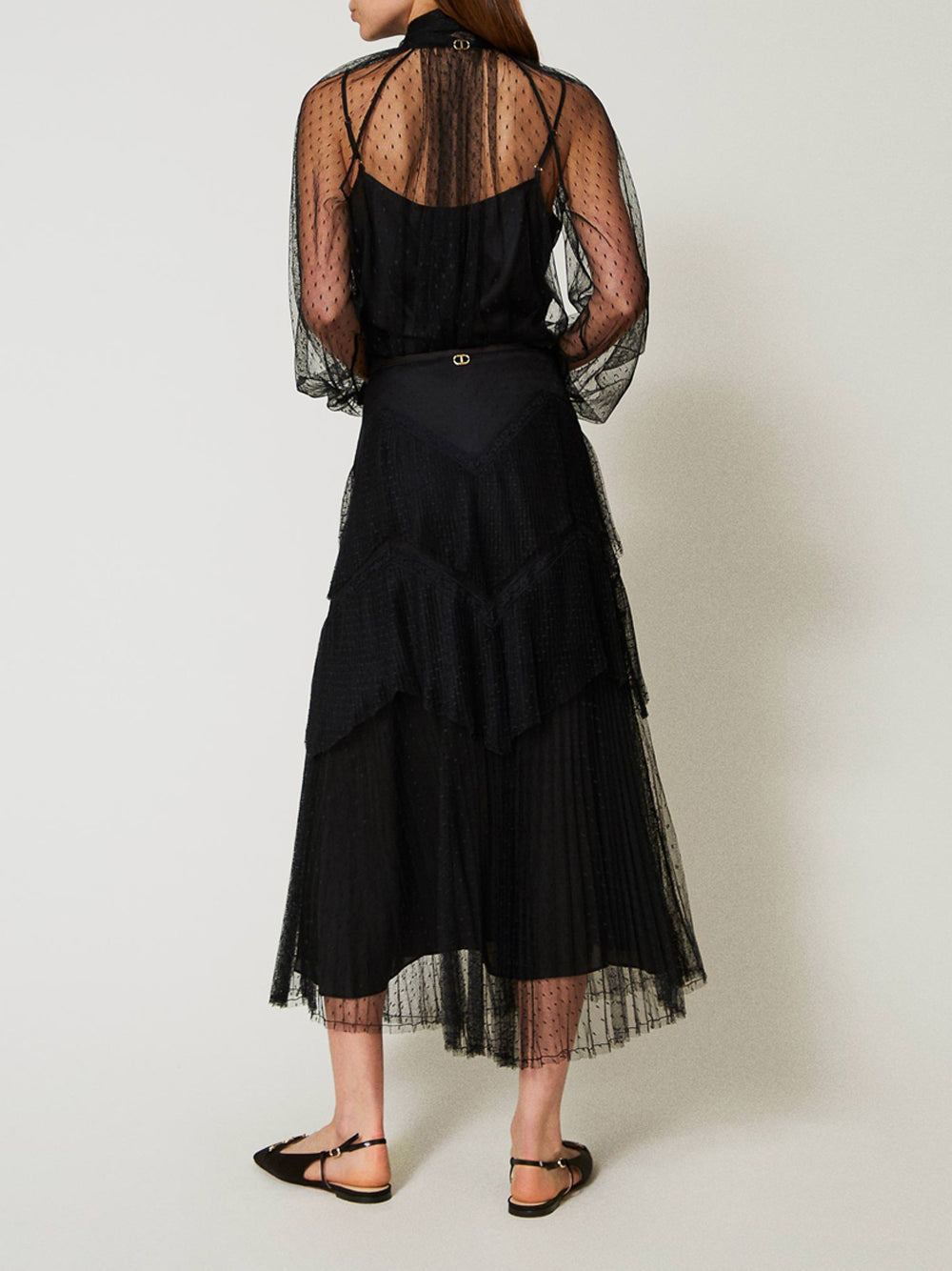 Gonna Longuette Twin Set da Donna - Nero