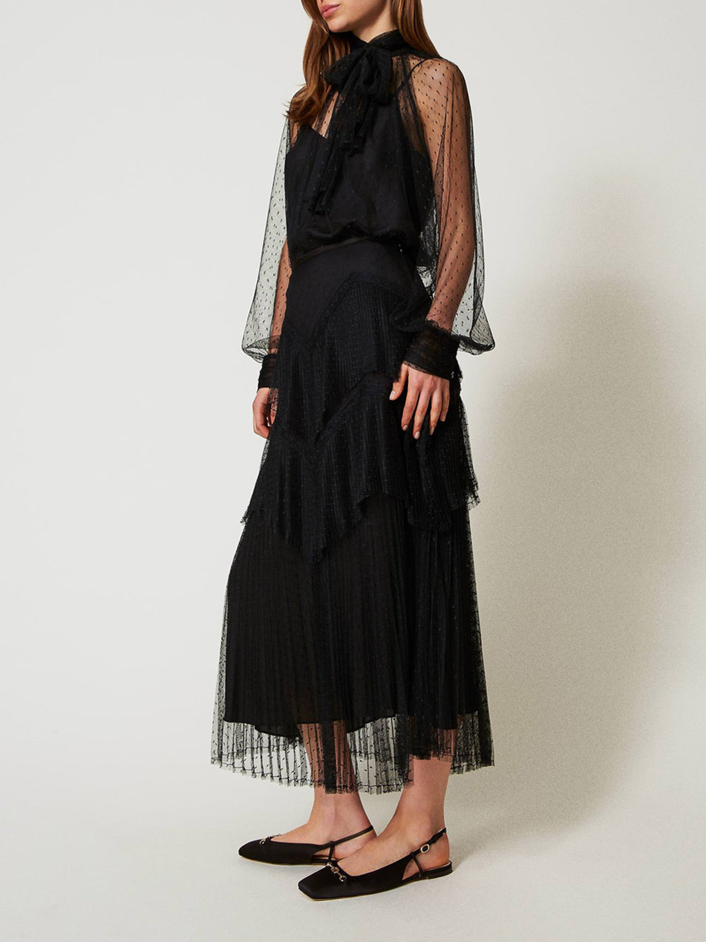 Gonna Longuette Twin Set da Donna - Nero