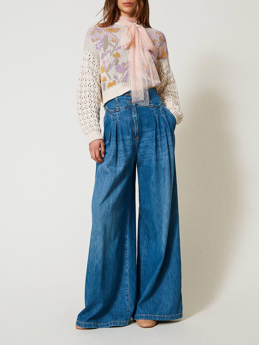 Jeans Wide Twin Set da Donna - Denim