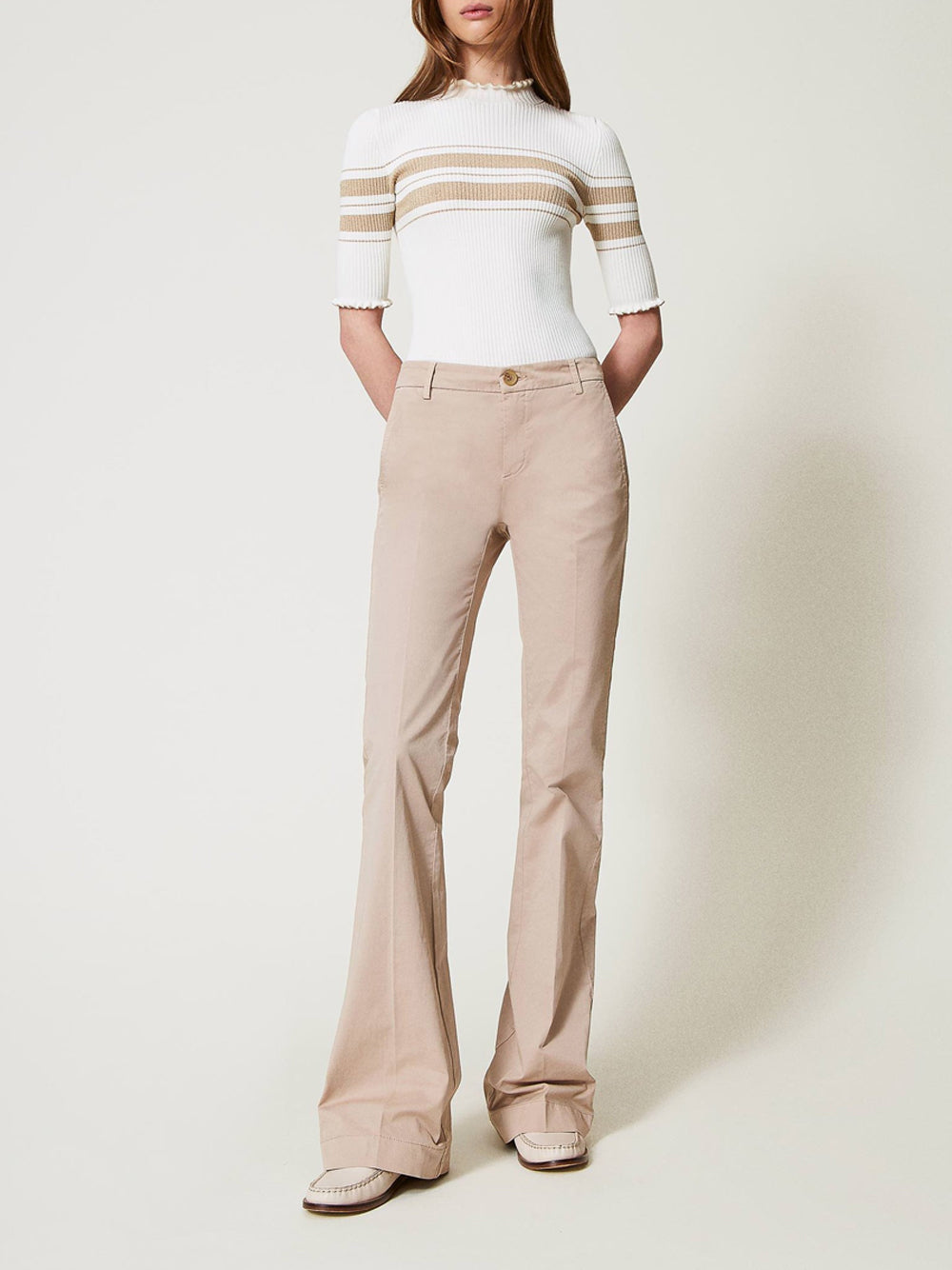 Pantalone Zampa Twin Set da Donna - Beige