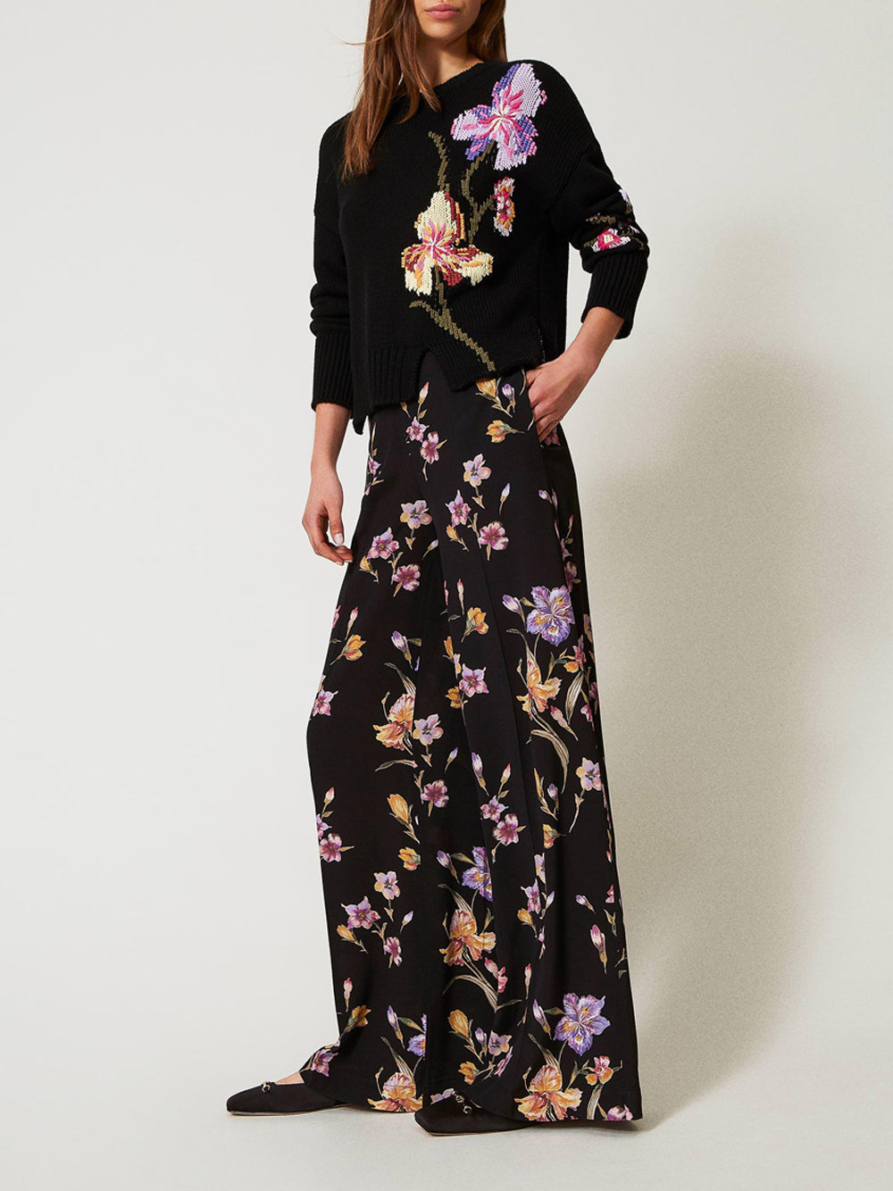 Pantalone Palazzo Twin Set da Donna - Nero