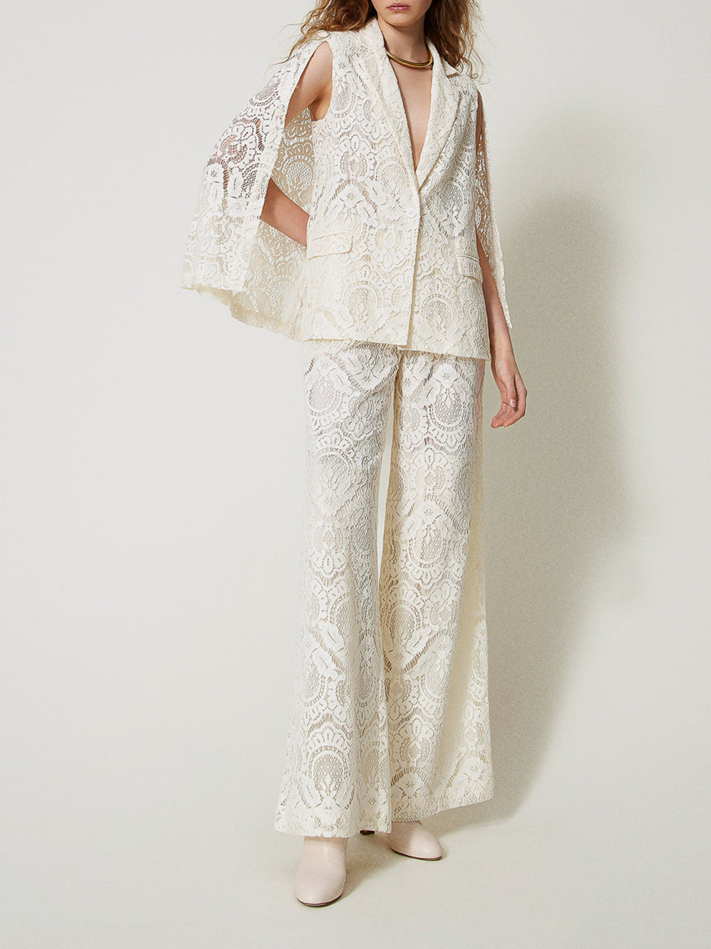 Pantalone Palazzo Twin Set Procida da Donna - Bianco