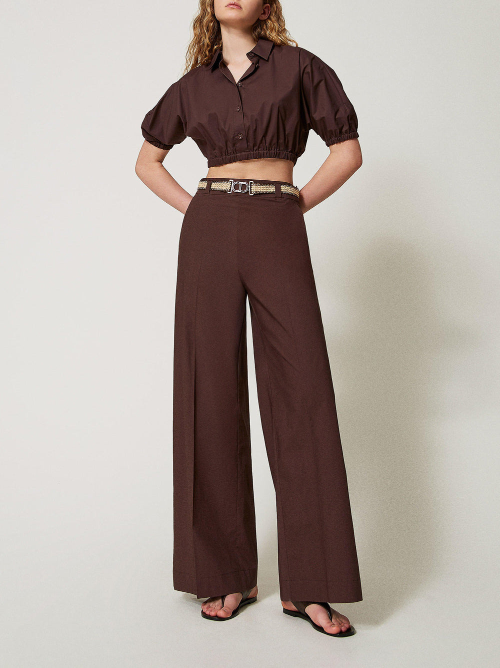 Pantalone Palazzo Twin Set da Donna - Marrone