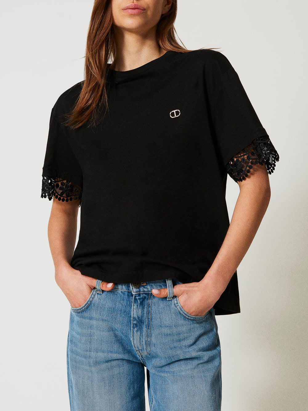 T-shirt Twin Set da Donna - Nero