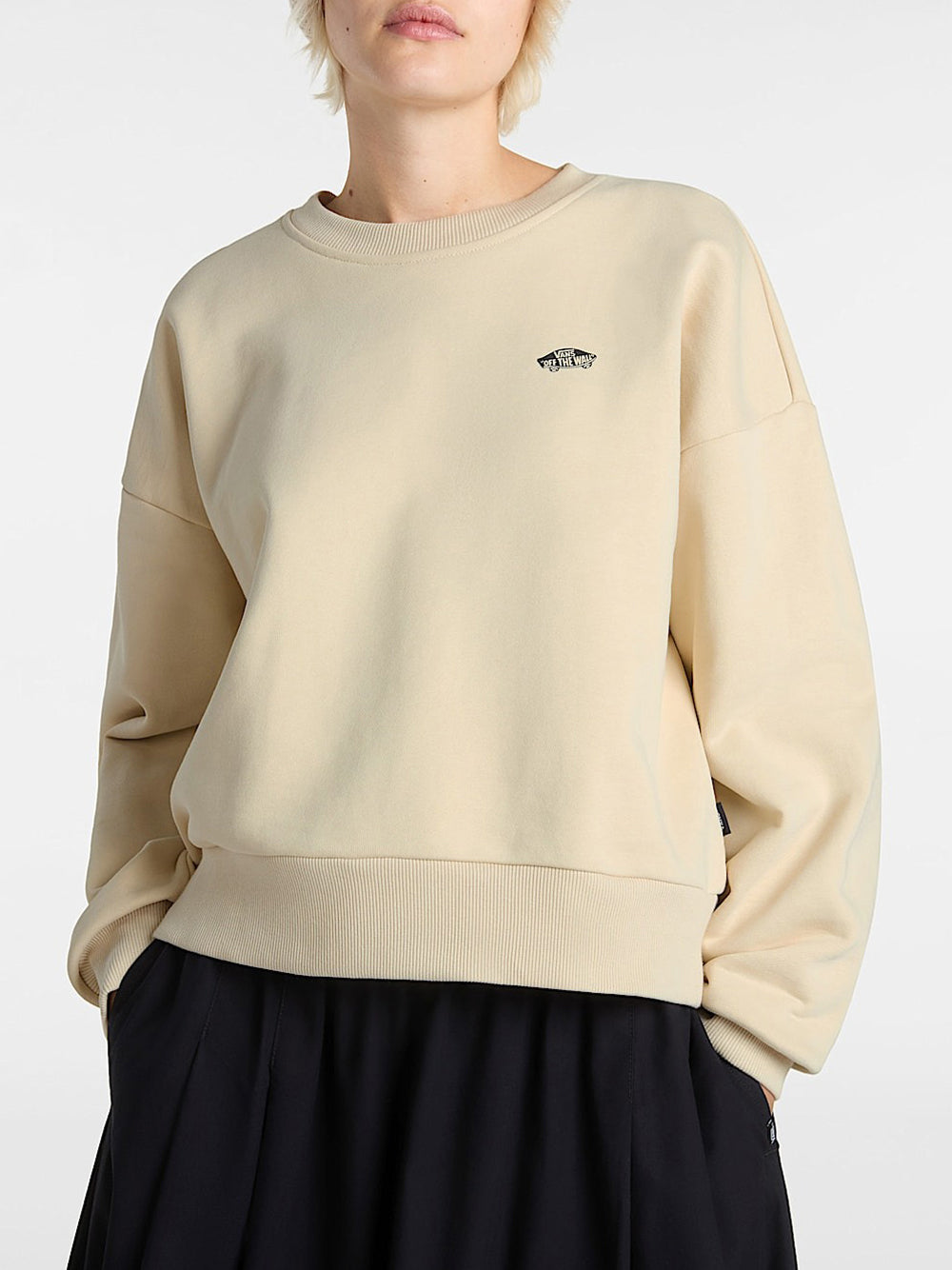 Felpa Vans Style 76 Retro Crew da Donna - Avorio