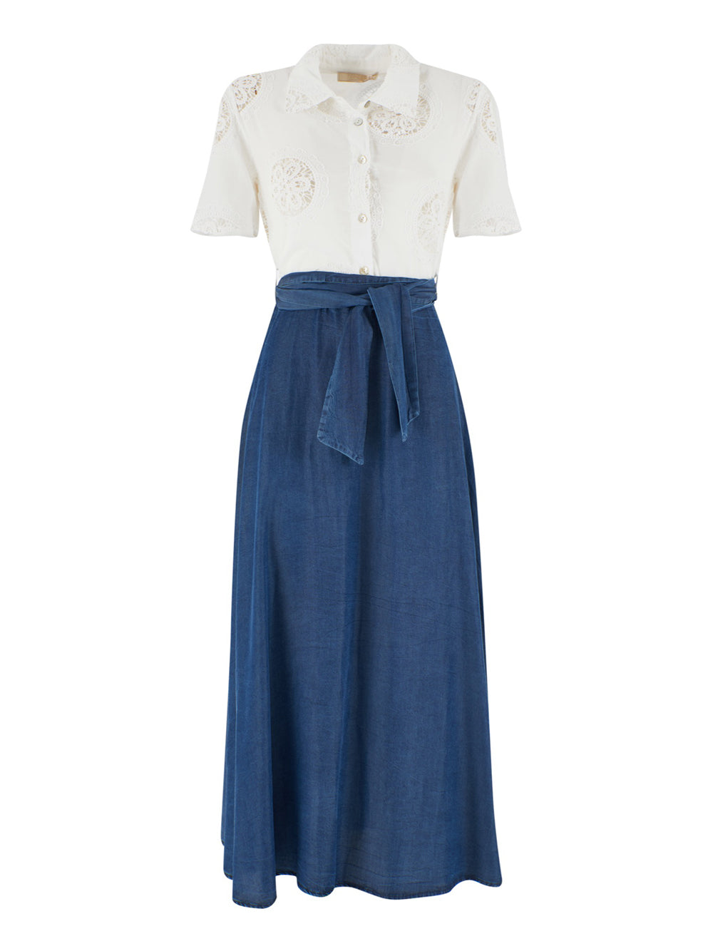Vestito Longuette Yes Zee da Donna - Bianco