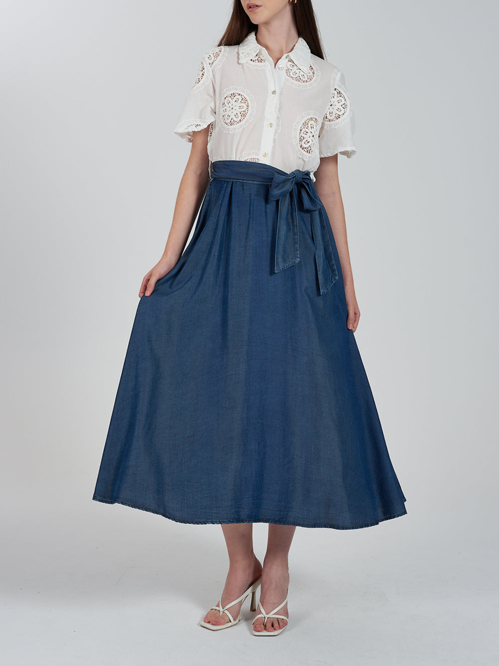 Vestito Longuette Yes Zee da Donna - Bianco