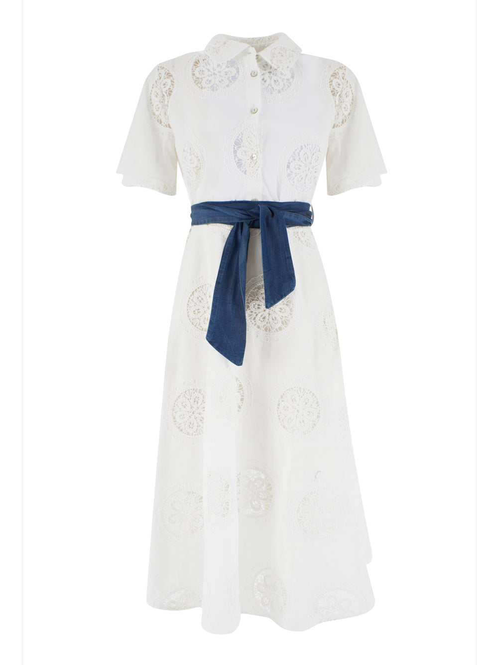 Vestito Midi Yes Zee da Donna - Bianco