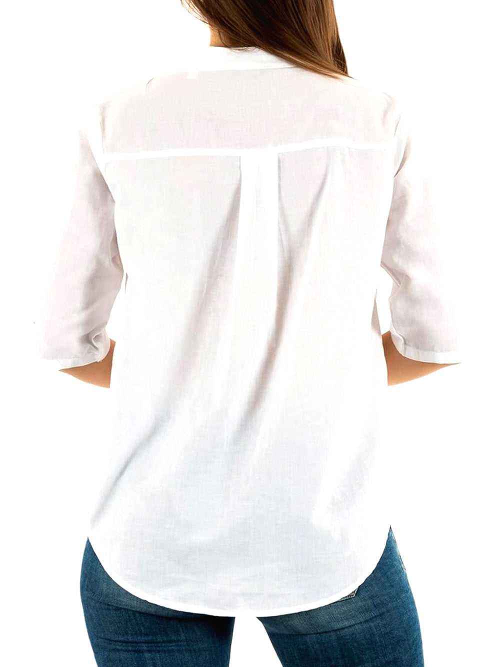 Yes Zee Camicia Donna Misto Lino Mod. C231 YZ00 0101 Bianco