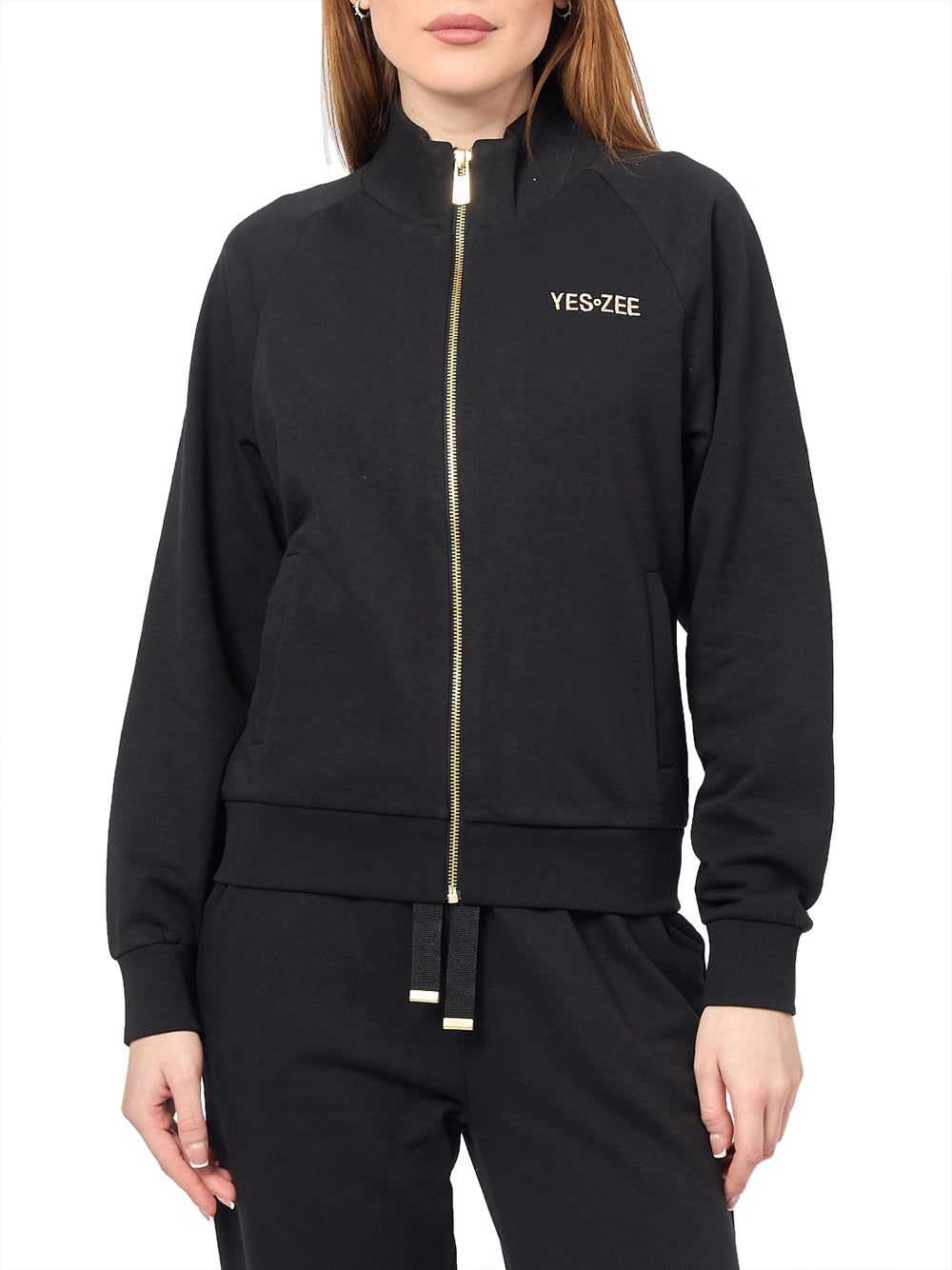 Felpa Zip Yes Zee da Donna - Nero