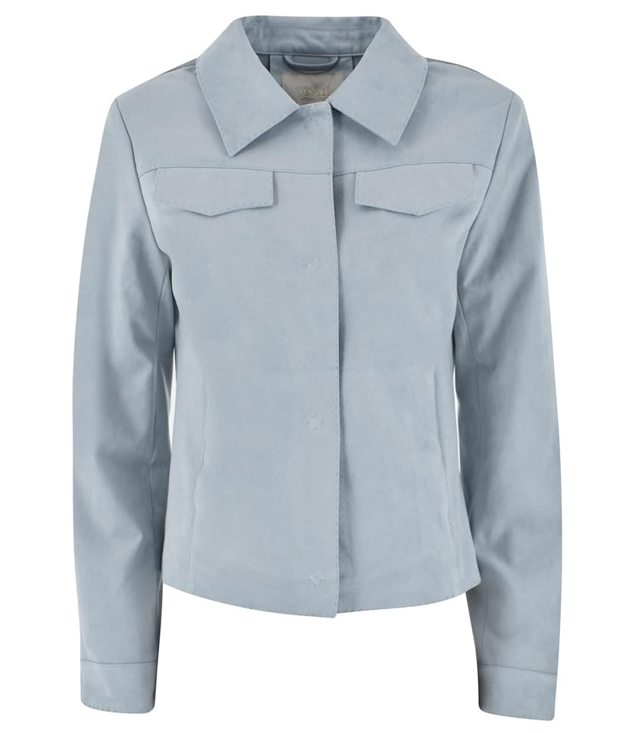 Yes Zee Giubbino Giacca Donna In Ecosuede, Tipo Camicia Donna Mod. G438 YA00 0633 Azzurro Polvere