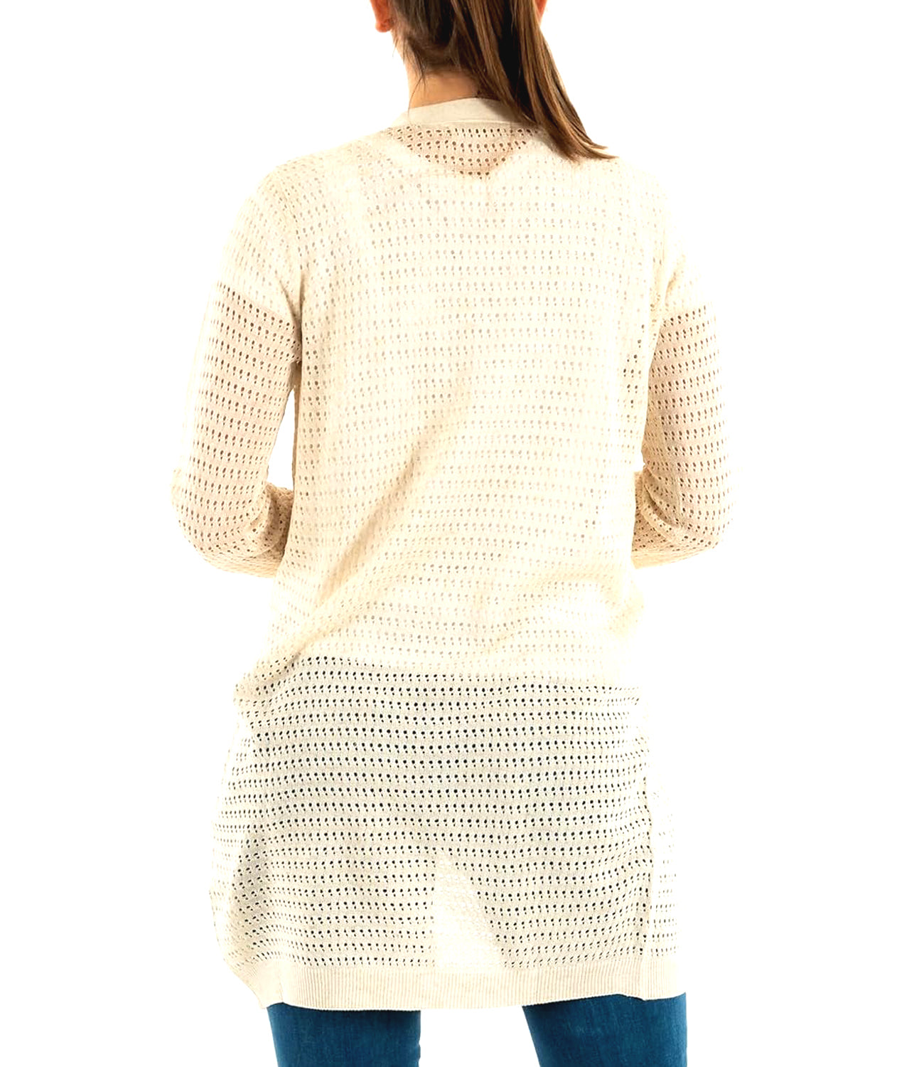 Yes Zee Maglia Maglia Donna Cardigan, Lungo Donna Mod. M439 HF00 0245 Sabbia Beige