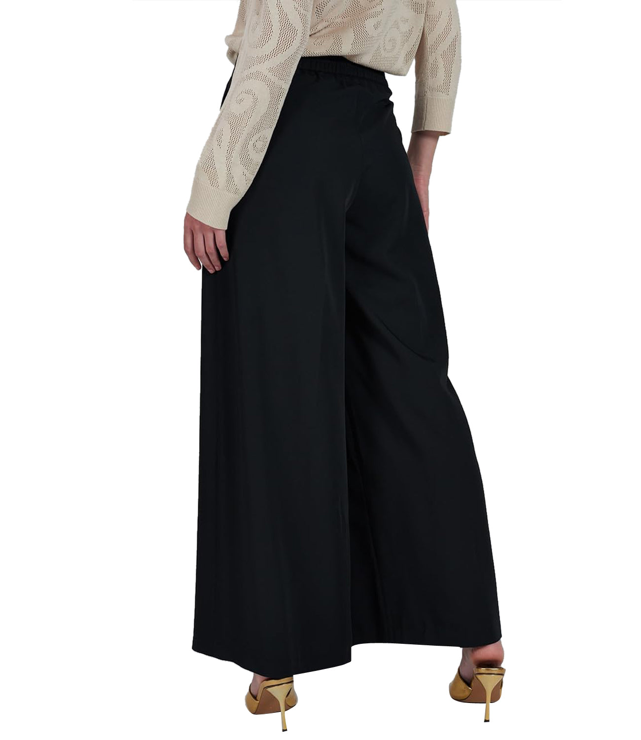 Yes Zee Pantalone Pantalone Donna Palazzo Donna Mod. P322 KE00 0801 Nero