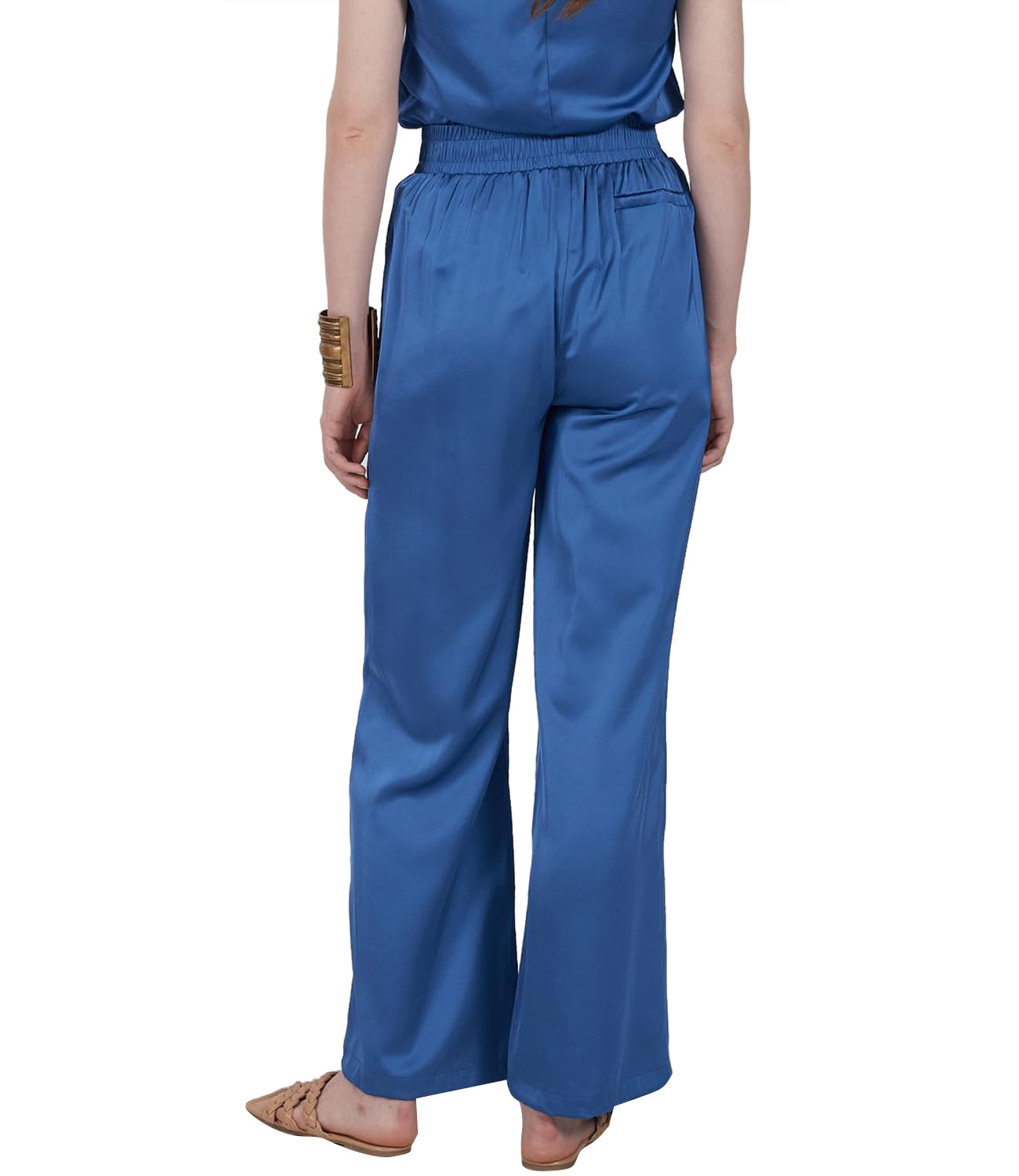 Yes Zee Pantalone Pantalone Donna Morbido Con Coulisse In Vita Donna Mod. P372 EU00 0715 Bluette Blu