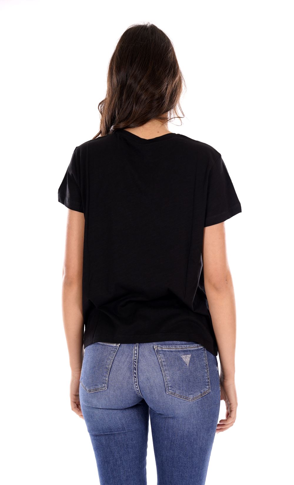 Yes Zee T-Shirt Donna Diritta, Girocollo, M/C Donna Mod. T264 TL00 0801 Nero