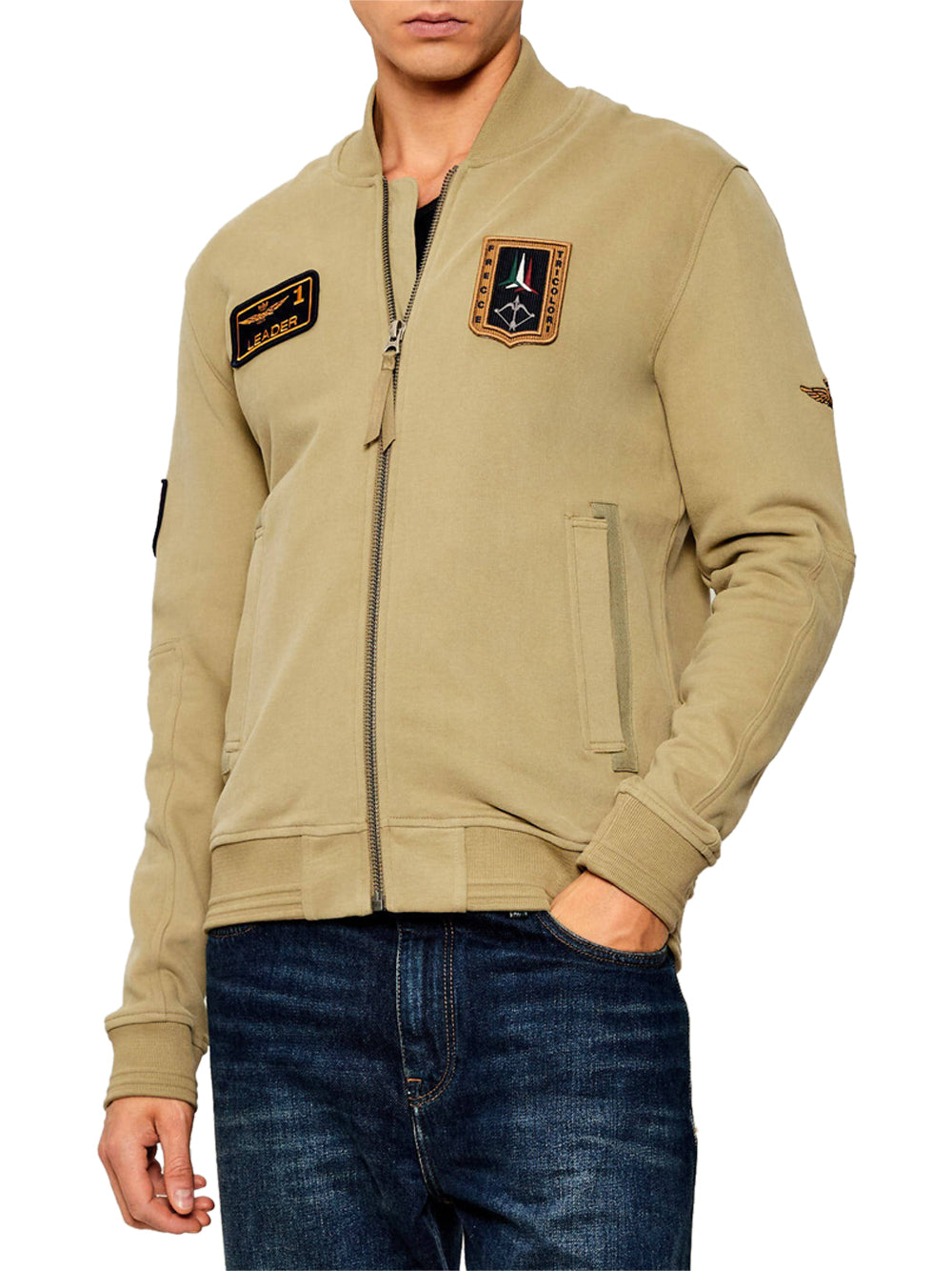 Actitude Felpa Zip Aeronautica Militare da Uomo - Verde