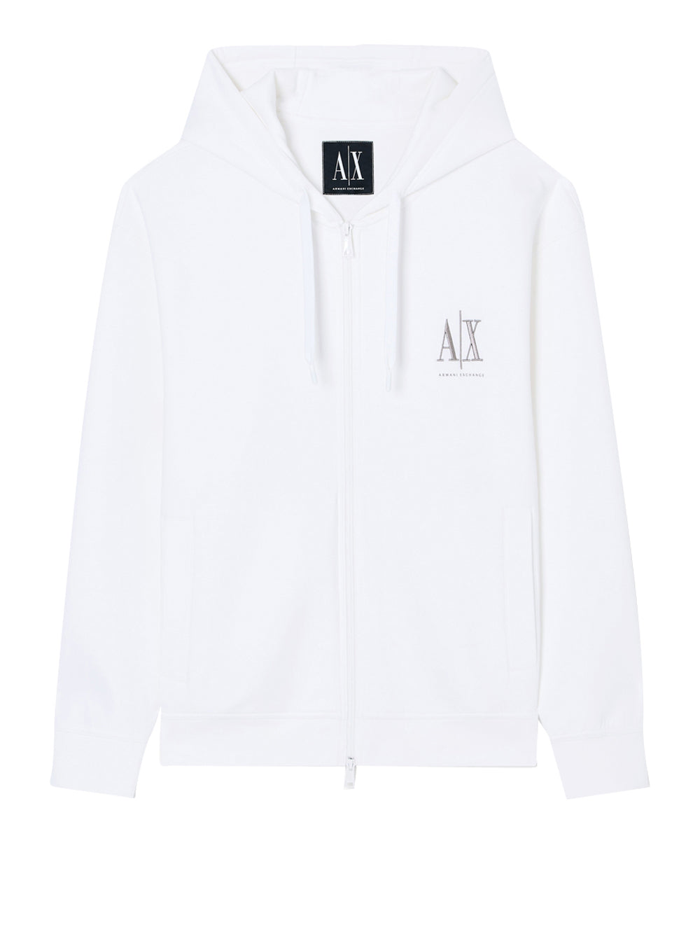 Felpa Zip Armani Exchange da Uomo - Bianco