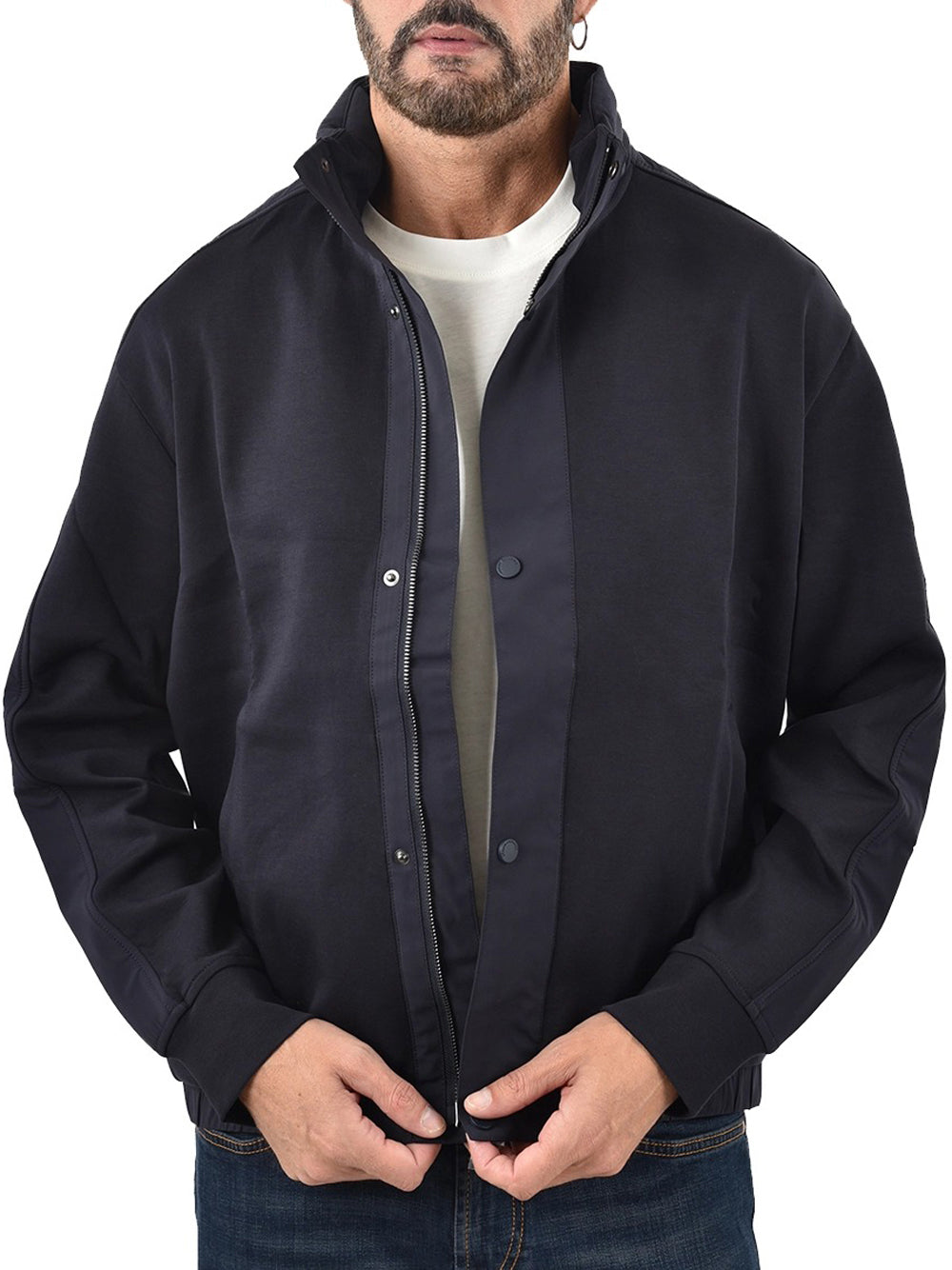 Felpa Zip Armani Exchange da Uomo - Blu