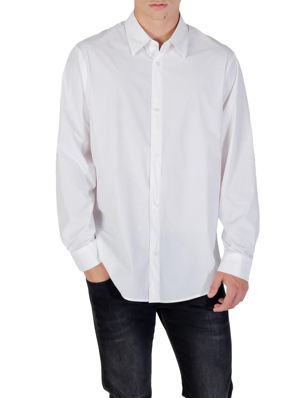 A|X Armani Exchange Camicia Manica Lunga Uomo Mod. XM001567 U0009 Bianco