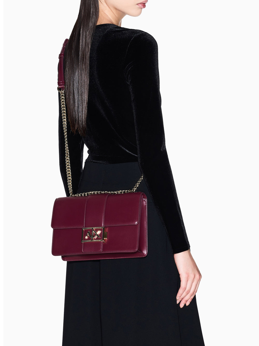 Borsa a Tracolla Armani Exchange da Donna - Bordeaux