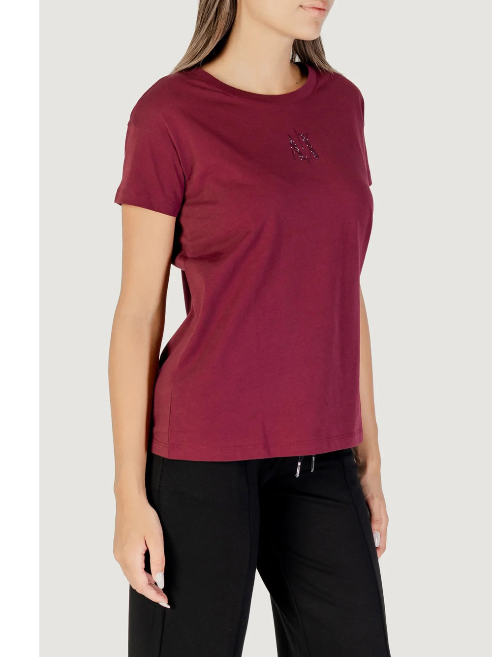 T-shirt Armani Exchange da Donna - Bordeaux