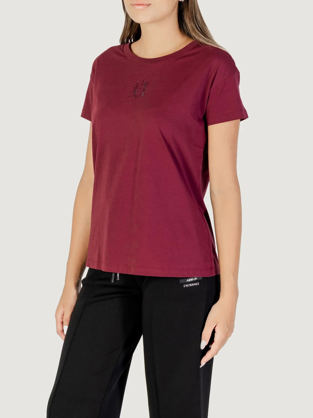 T-shirt Armani Exchange da Donna - Bordeaux