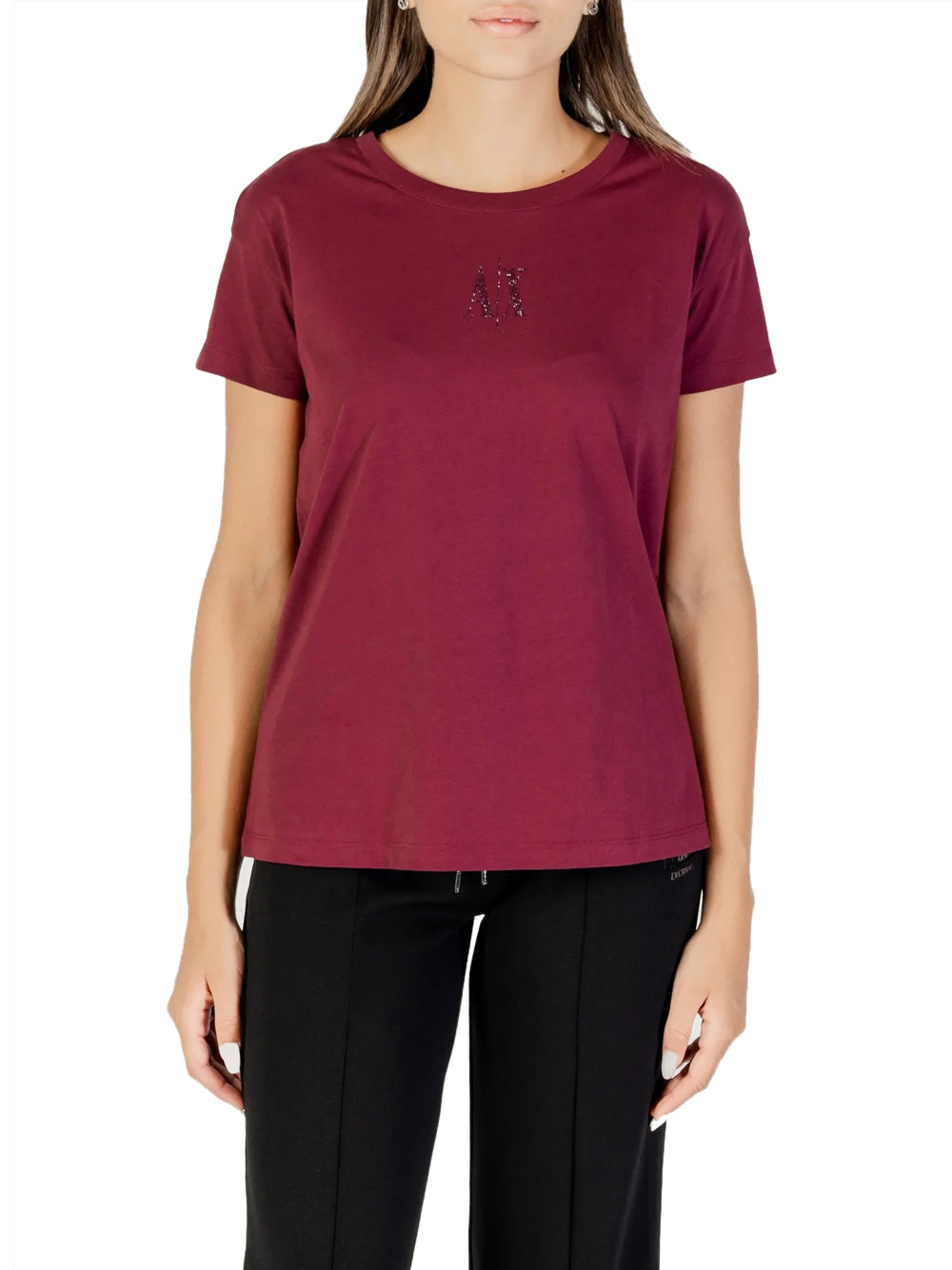 T-shirt Armani Exchange da Donna - Bordeaux