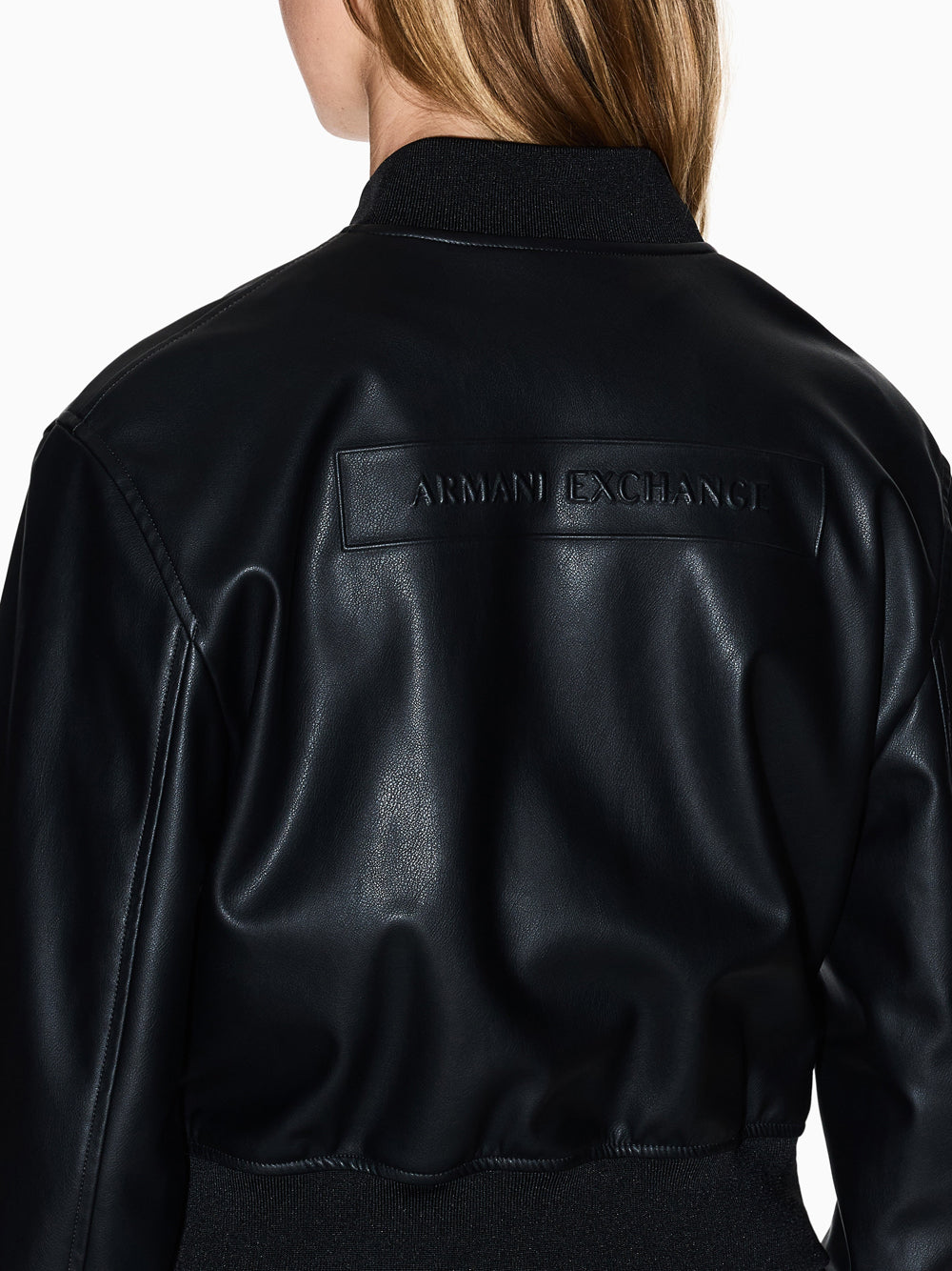 Bomber Armani Exchange Ecopelle da Donna - Nero