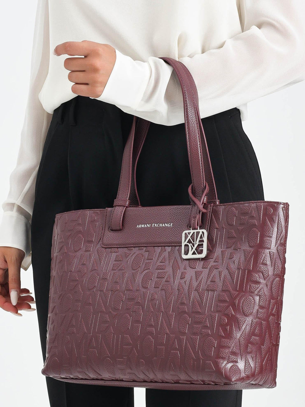 Borsa Shopper Armani Exchange da Donna - Bordeaux